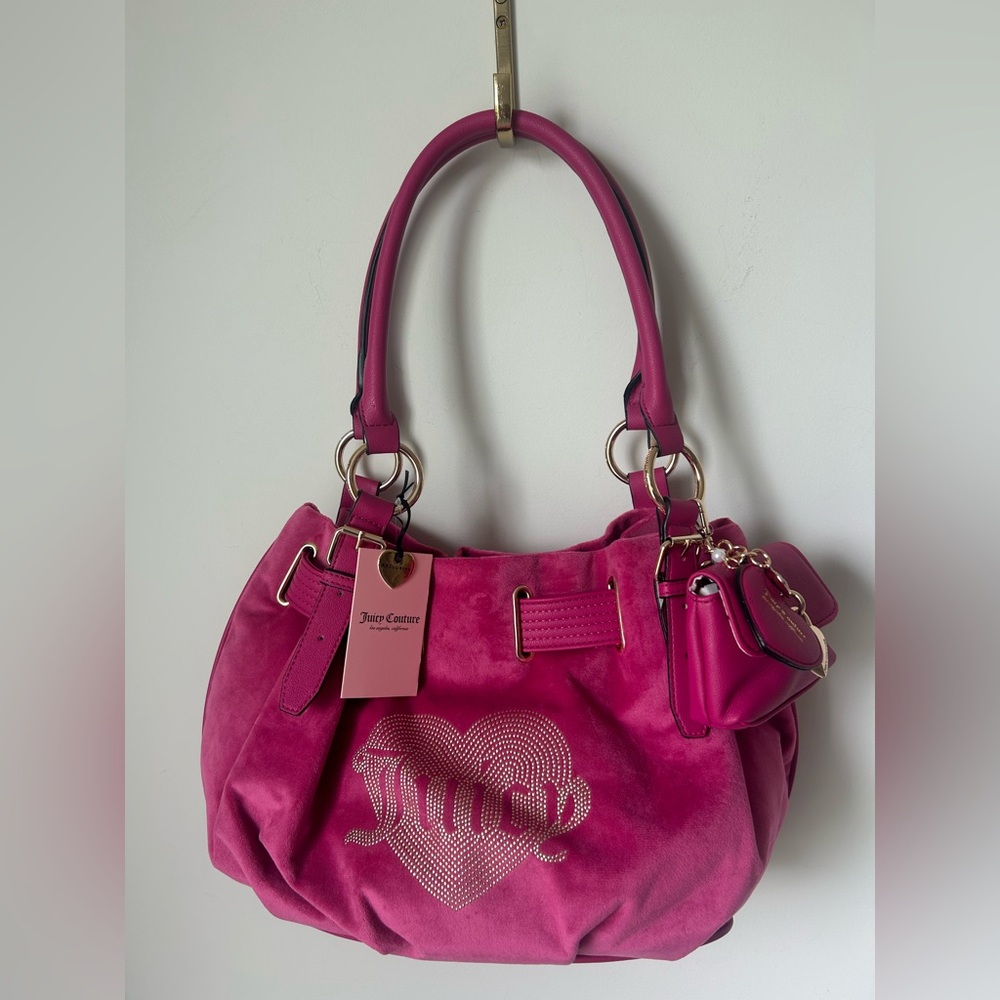 Viral Juicy Couture Pink satchel shoulder bag & charms